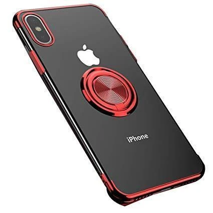 IPHONE 7 PLUS/8 PLUS RING CASE CLEAR RED